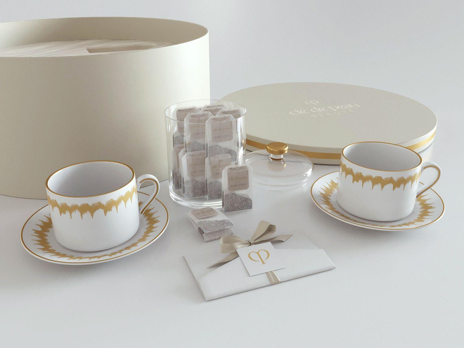 Custom packaging with tea cups